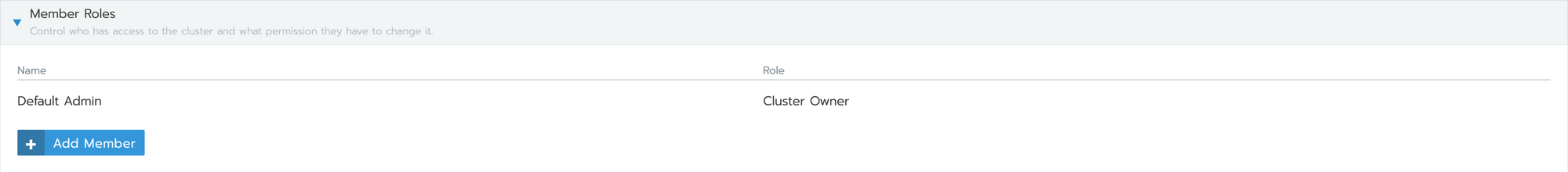 Rancher cluster members configuration
