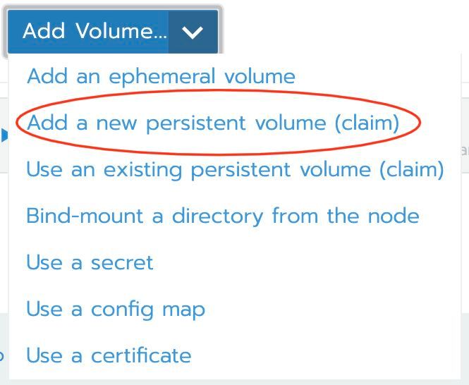 Create persistent volume claim